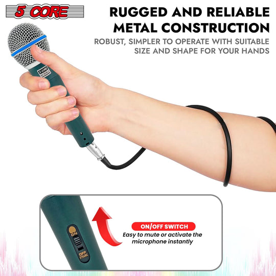 5Core dynamic handheld microphone, XLR mic for karaoke and studio sessions