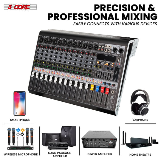 12-channel mixer board ideal for recording or live sound