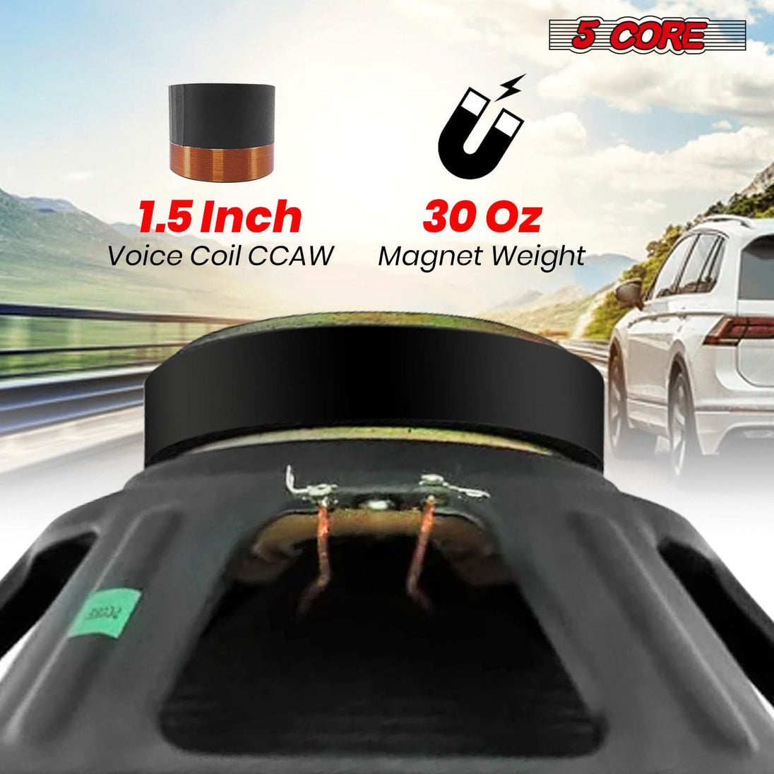 5Core 12-inch audio replacement subwoofer, 1200W peak, 4Ohm power