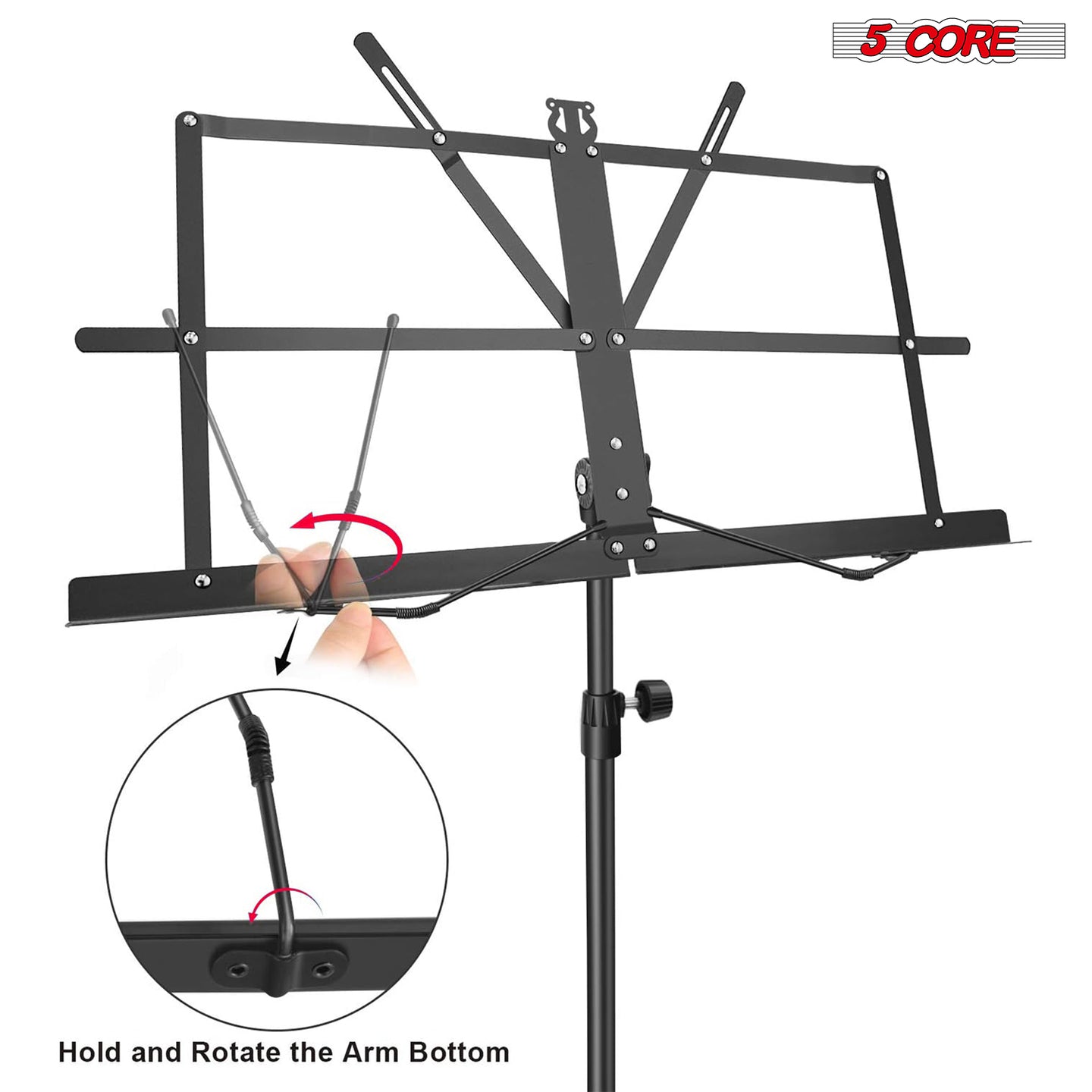Collapsible sheet stand ideal for home, studio, or performance use