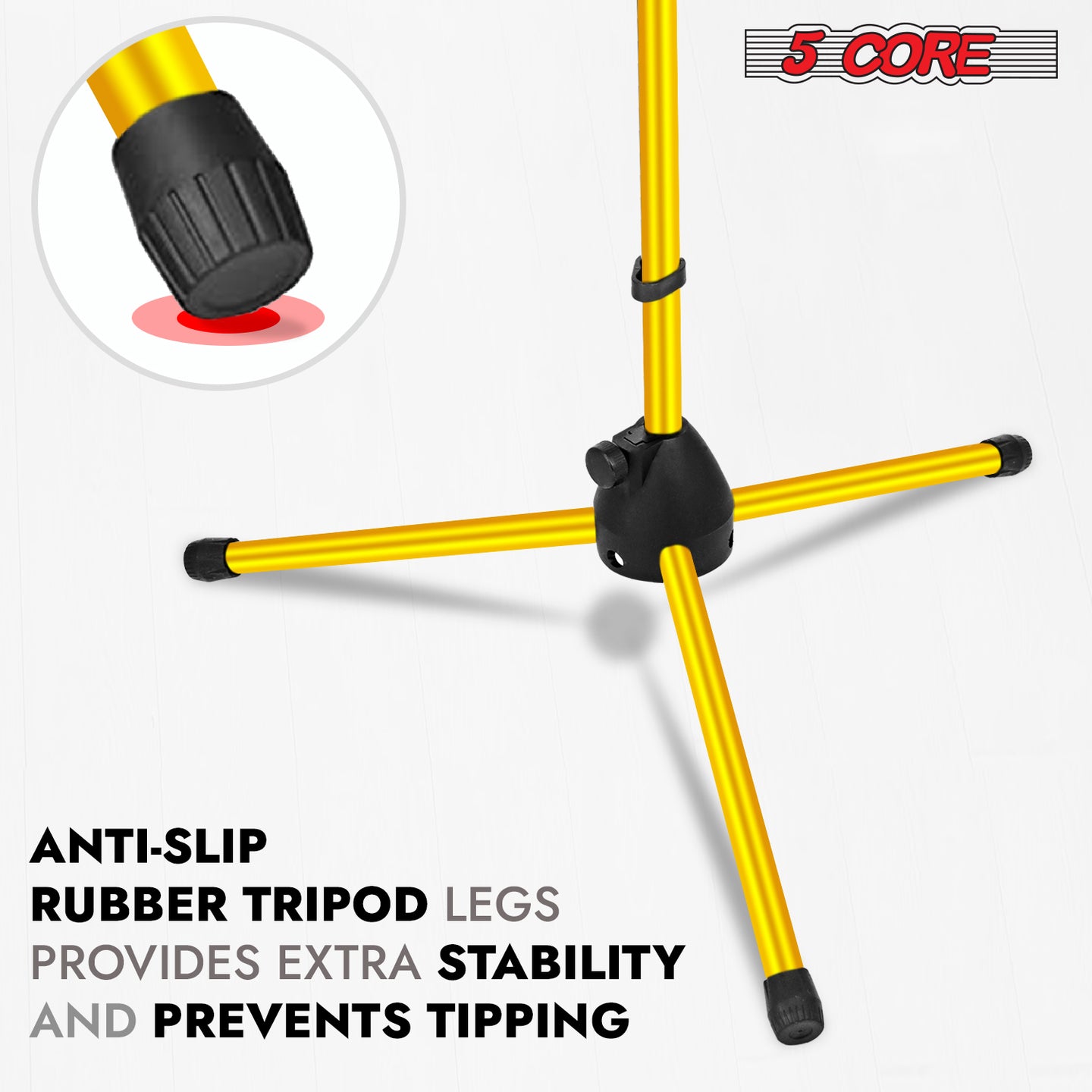 5Core boom arm stand with tripod support for reliable microphone placement