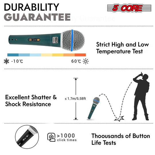 5Core handheld dynamic XLR microphone for studio and karaoke singing