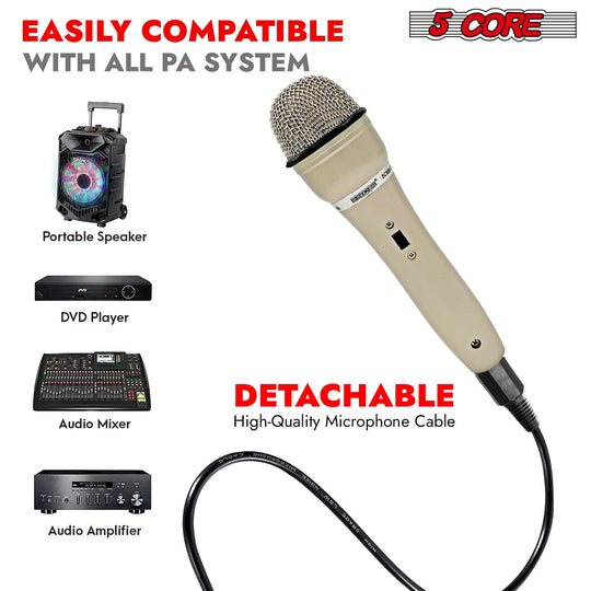 5Core handheld XLR microphone for dynamic singing and studio recording