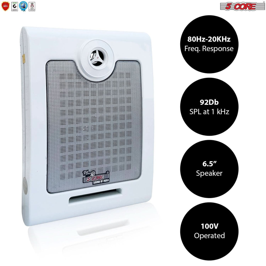 5Core 50W RMS outdoor wall speakers, high performance ceiling mount speaker 4Ohms