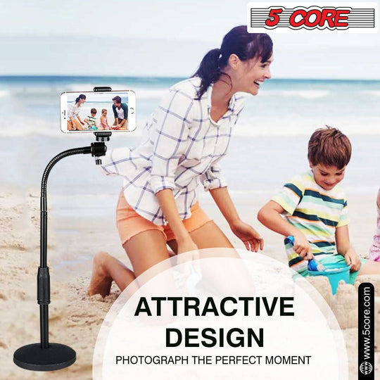 5Core cell phone stand with adjustable scissor boom arm for desk tablet and cellphone use