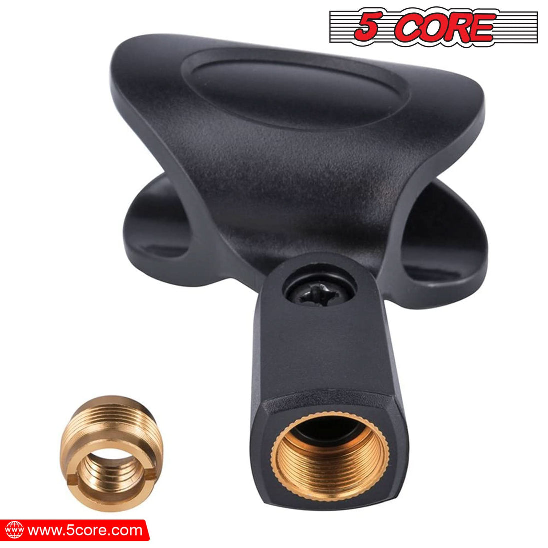 Microphone clip holders compatible with 5/8 and 3/8 inch screws