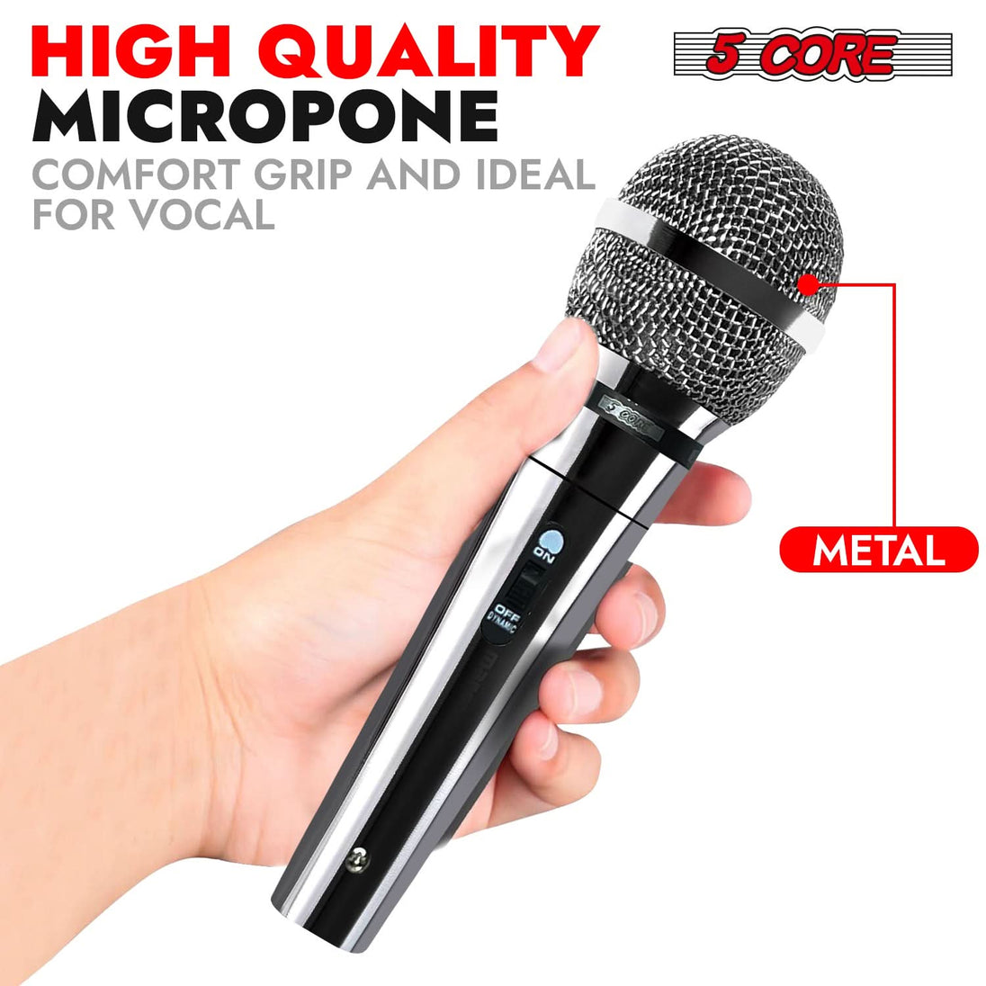5Core studio dynamic mic XLR microphone for podcasting and singing