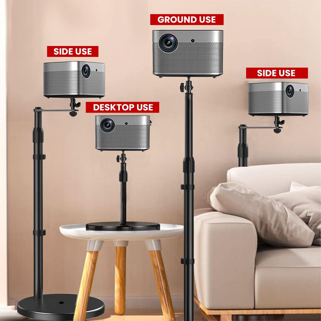 Heavy-duty 5Core mount stand for projectors with customizable height