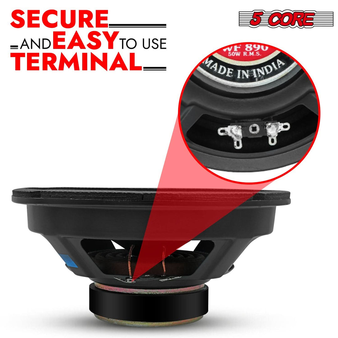 High-performance subwoofer by 5Core engineered for car audio bass upgrades