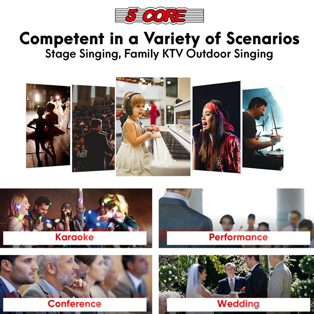 5Core XLR dynamic mic handheld microphone for studio and karaoke singing