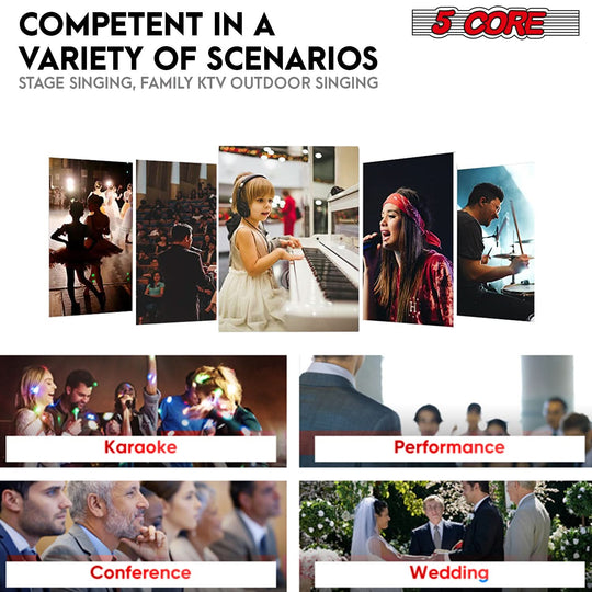 5Core professional XLR dynamic mic for karaoke and live events