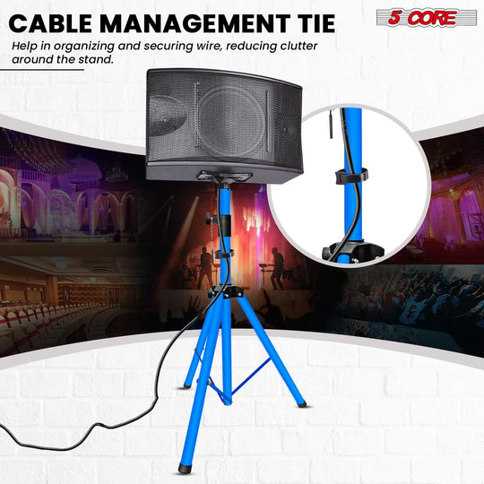 Heavy-duty 5Core sky blue speaker tripod stands for professional sound systems