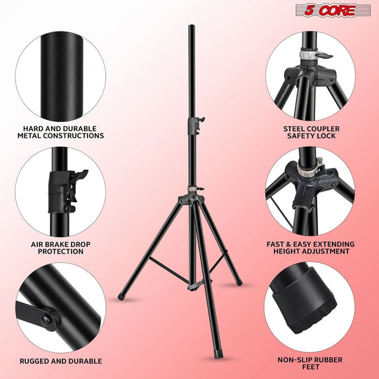 Sturdy 5Core speaker mount with air-lift assist and tall height design