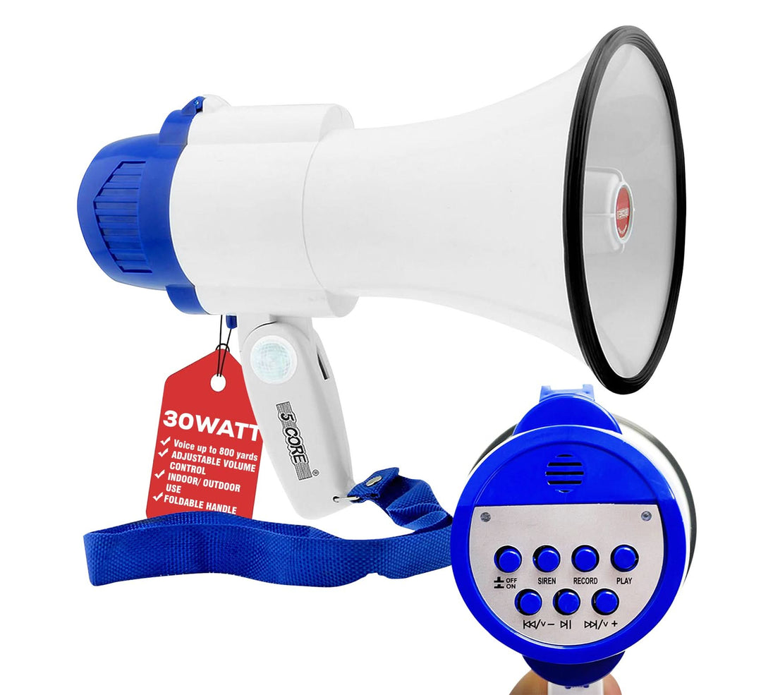 Lightweight megafono ideal for small to medium outdoor gatherings
