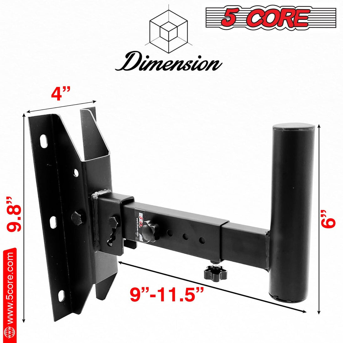 Space-saving speaker mount with rotatable arm by 5Core