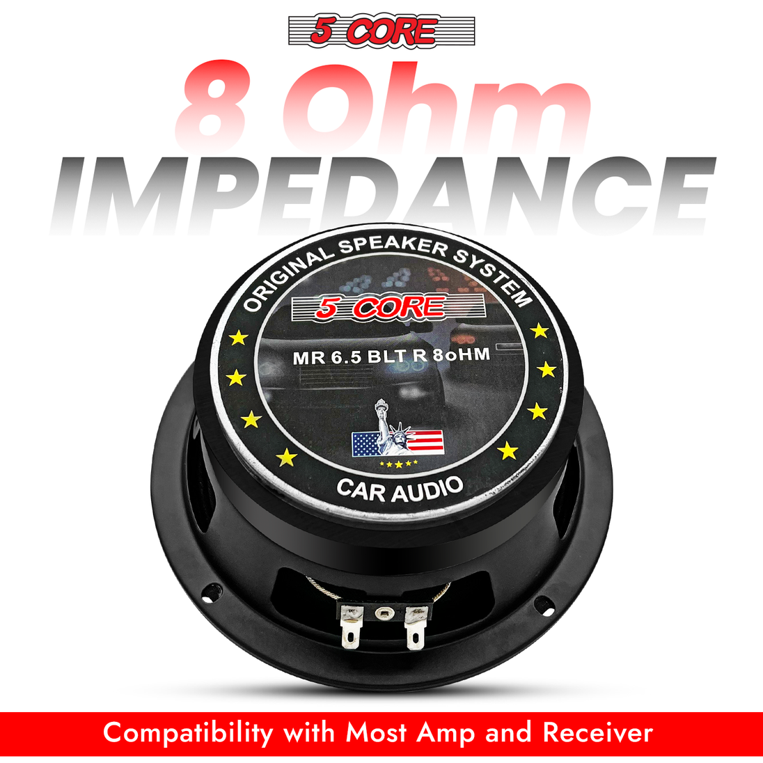Tweeter and 6.5 inch midrange subwoofer combo with 8 Ohm rating