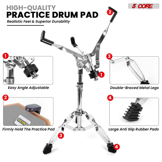 Durable 5Core guitar stool and drumming pad combo for music training