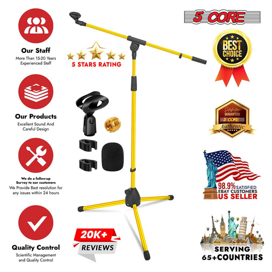 Portable 5Core mic tripod stand ideal for stage shows and podcasting