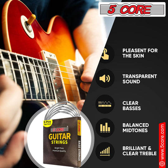 Steel bass strings for electric guitar players
