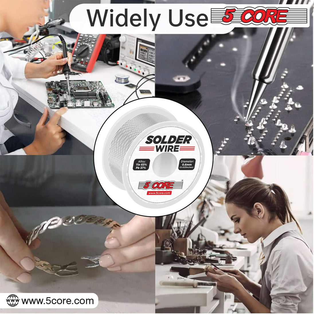 5Core leaded solder wire for perfect solder joints in electrical and electronic work
