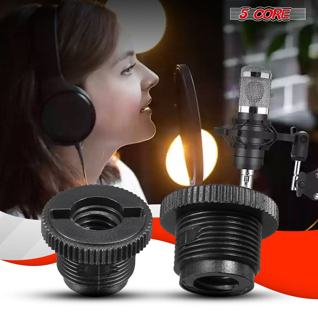 5 Core 5/8 male to 3/8 female screw thread adapter for mic stands