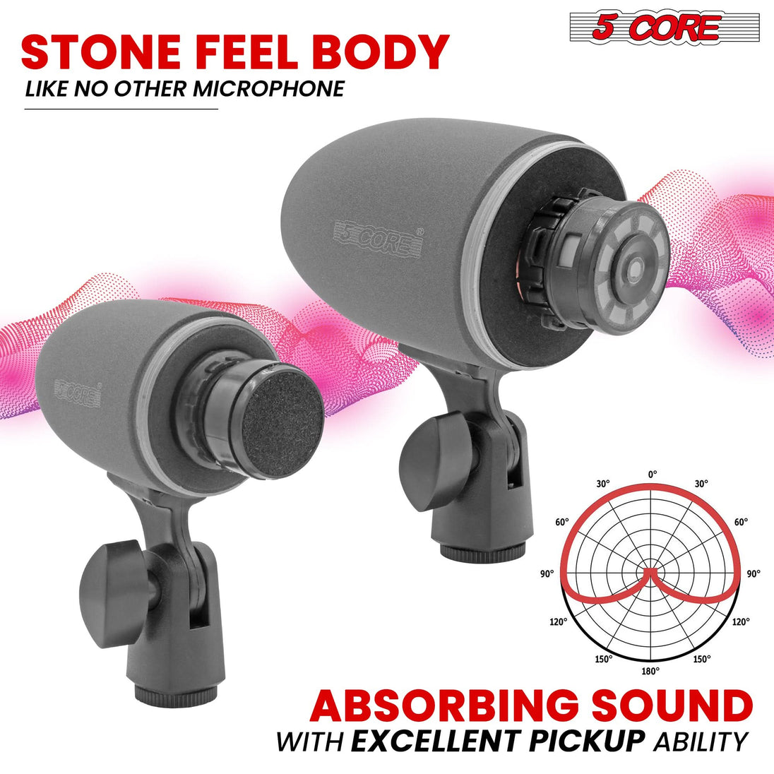 The condenser tom mic has accurate audio capturing abilities