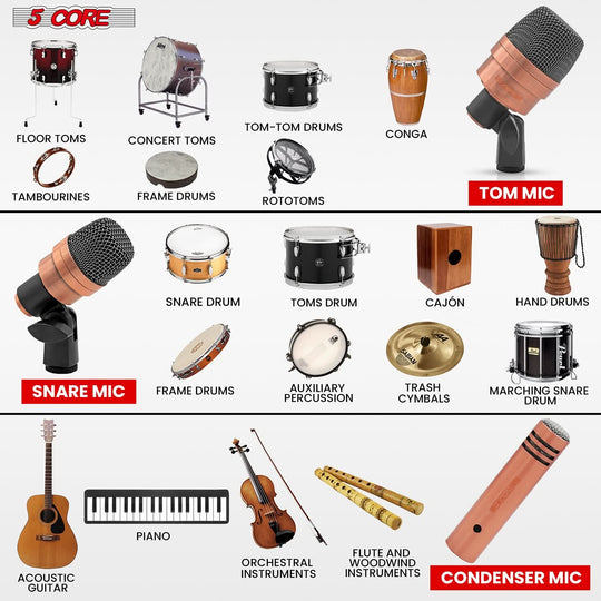 5Core COPPEREX drum mic set – dynamic microphones for instruments