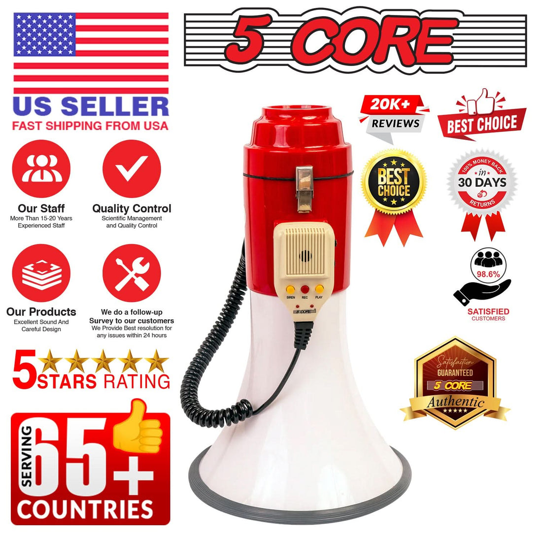 Non-rechargeable battery-powered megaphone with long-lasting performance