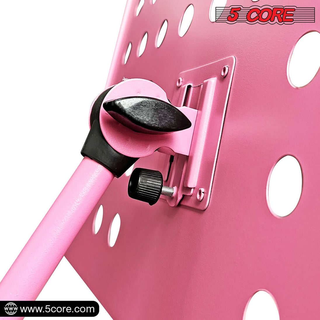 Adjustable music stand 5Core pink tripod style for sheets and notes