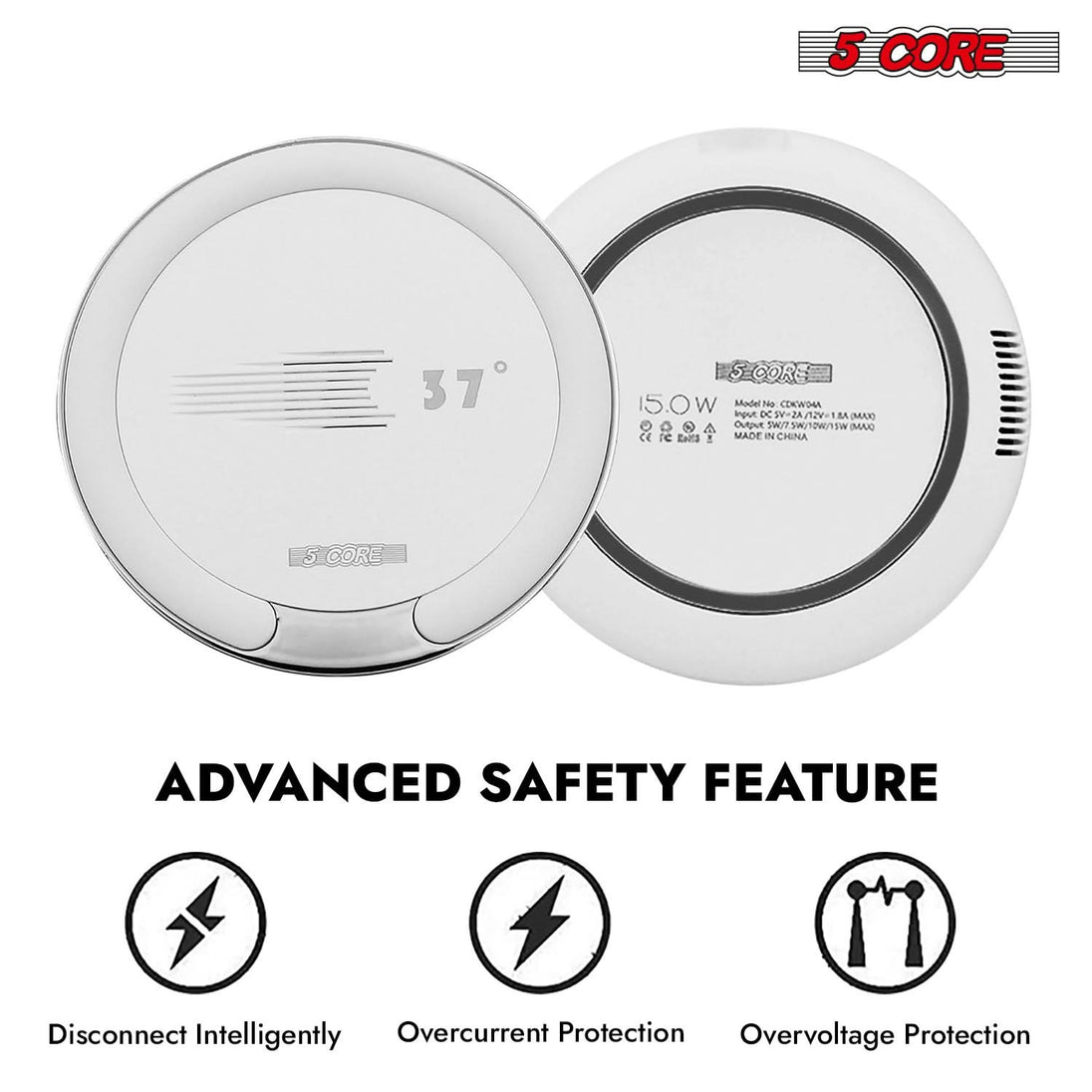 Sleep-friendly LED indicator with a soft glow, designed for minimal disruption during nighttime charging
