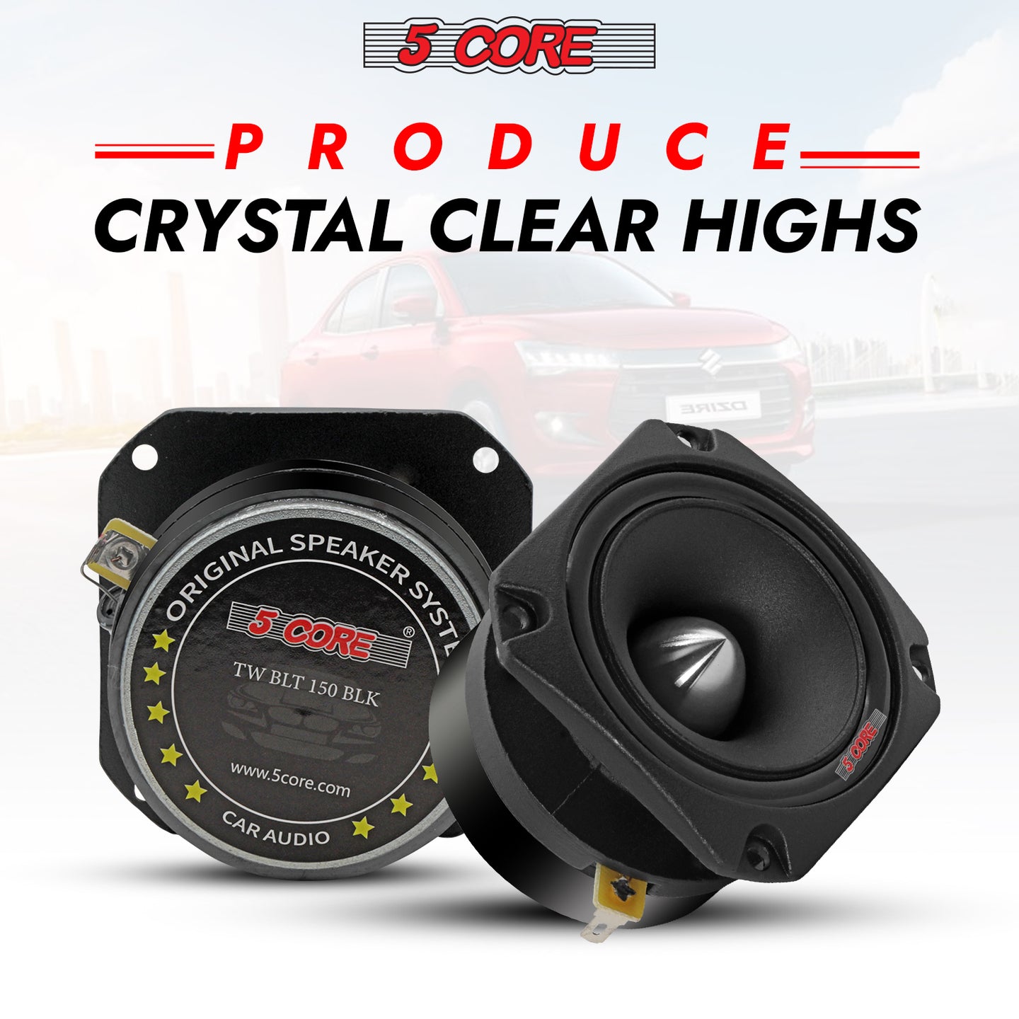 3.5 inch bullet-style super tweeter speakers for car sound systems
