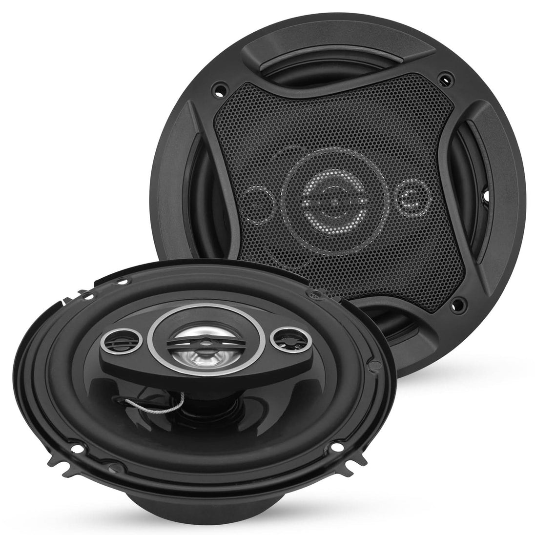 Pair of black car speakers
