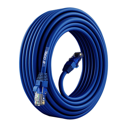 High-speed 15 FT Cat6 Ethernet cable with RJ45 connectors for fast internet