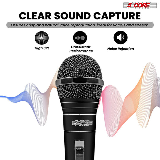 5Core professional dynamic XLR microphone for singing karaoke and recording