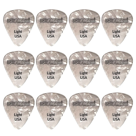 5Core 0.46mm light gauge guitar picks for acoustic and electric guitars
