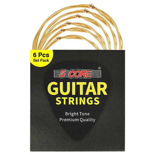 5Core acoustic guitar strings 0.010–0.047 gauge offer a bright, resonant tone for 6-string guitars