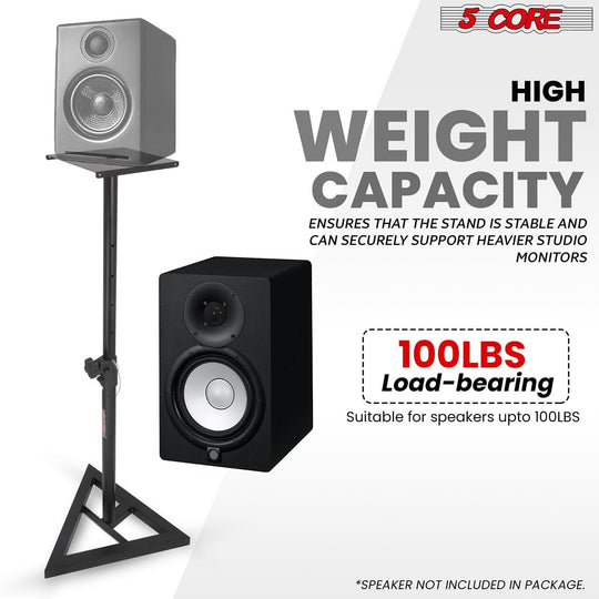 Stable 5 Core triangle base stand for mounting 35mm DJ monitors