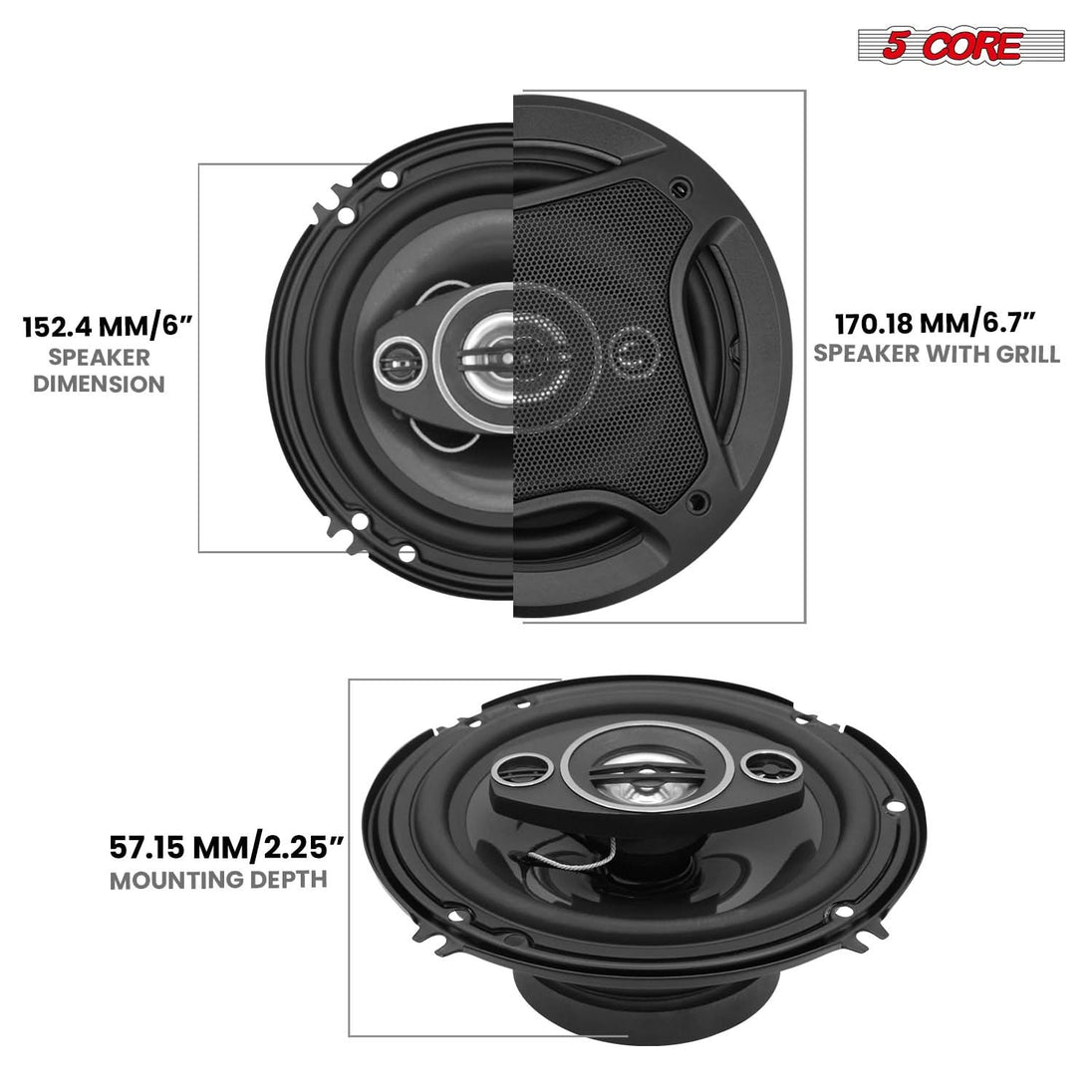 5 Core coaxial speaker offering balanced sound and easy compatibility