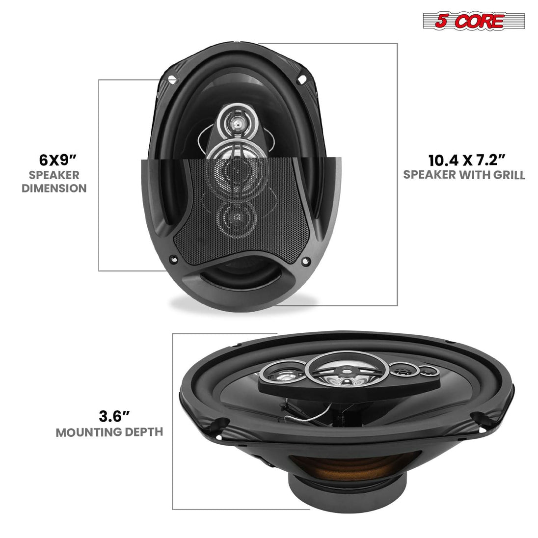 Coaxial 5Core vehicle speaker engineered for premium sound clarity