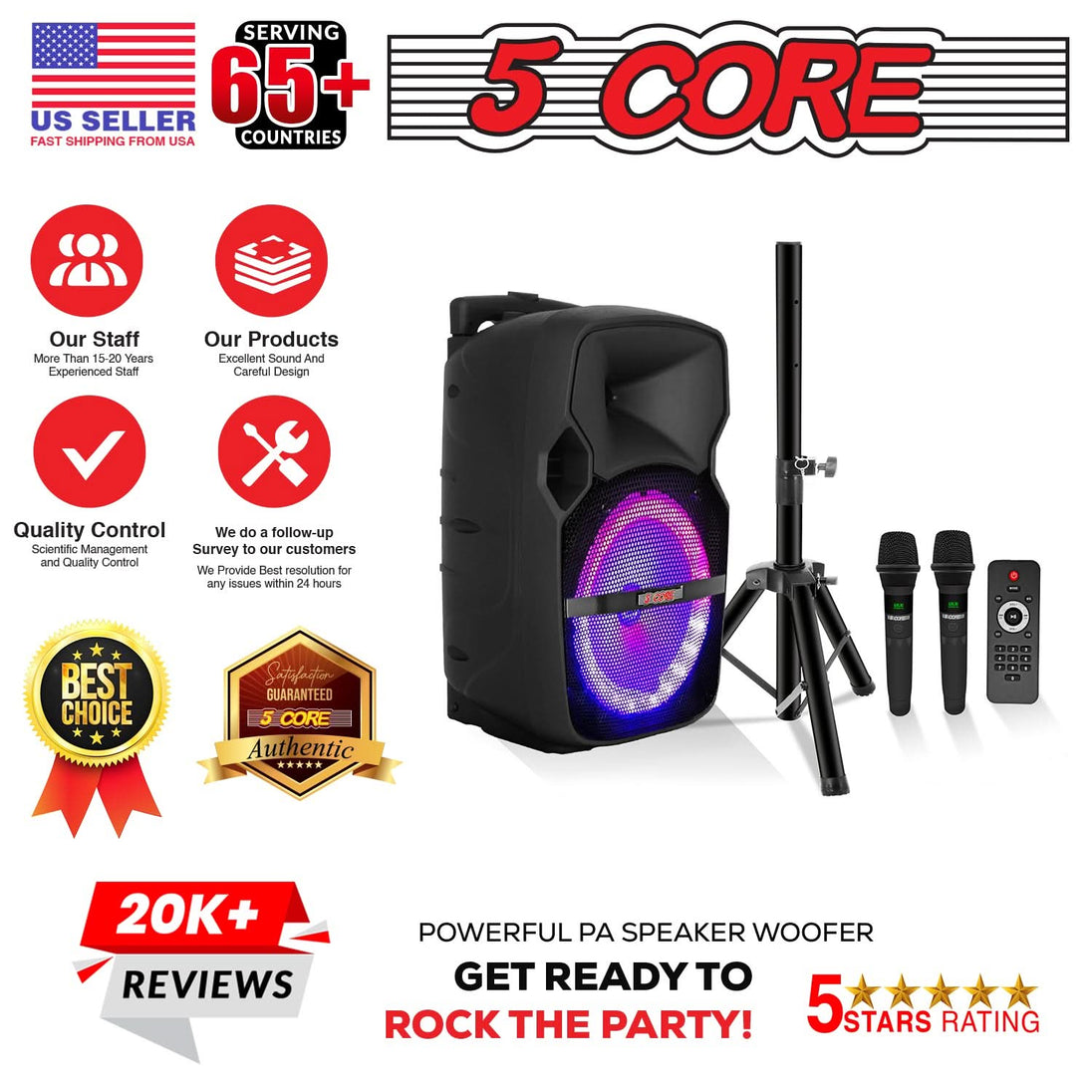 10 inch PA Bluetooth speakers with built-in mic receiver and portability