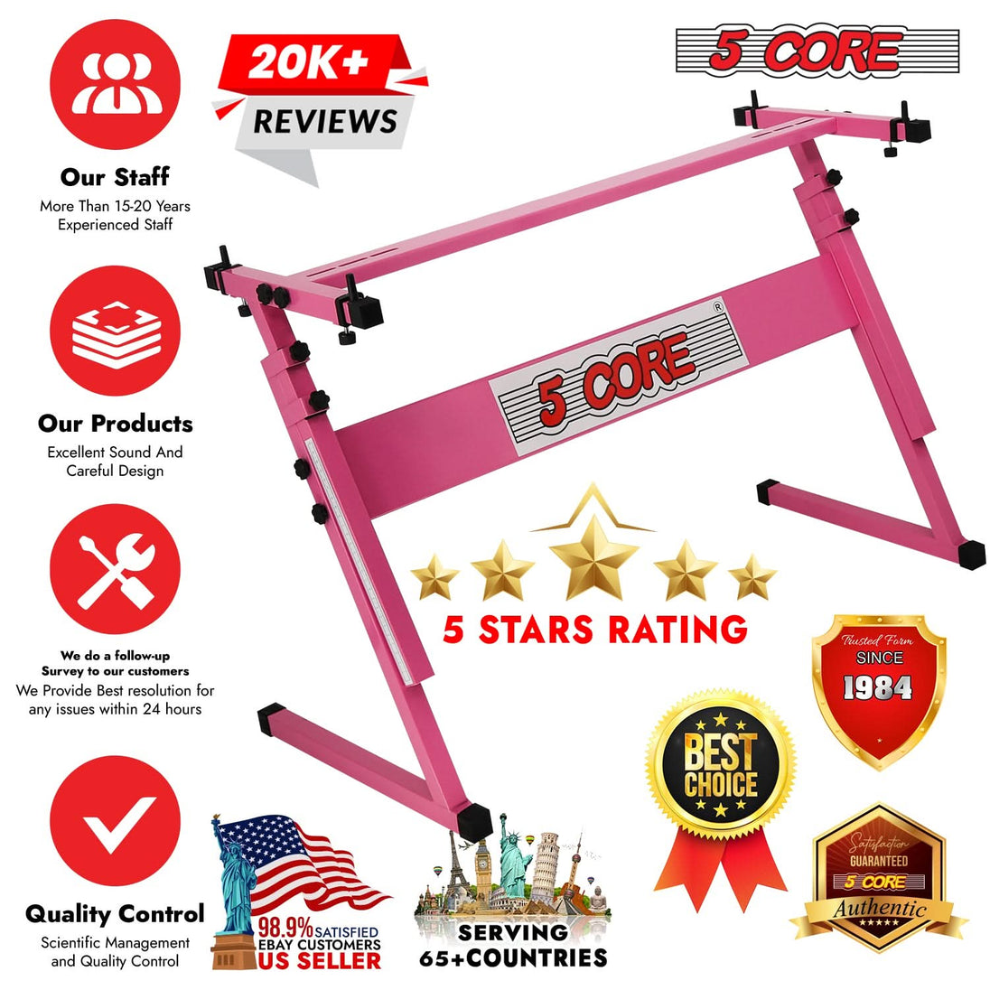Height adjustable Z style keyboard stand with strong support for pianos