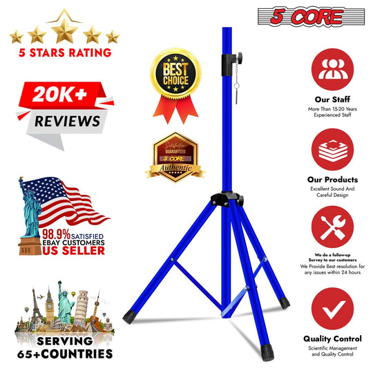 Tripod-based speaker mount in blue color by 5Core for studio setups