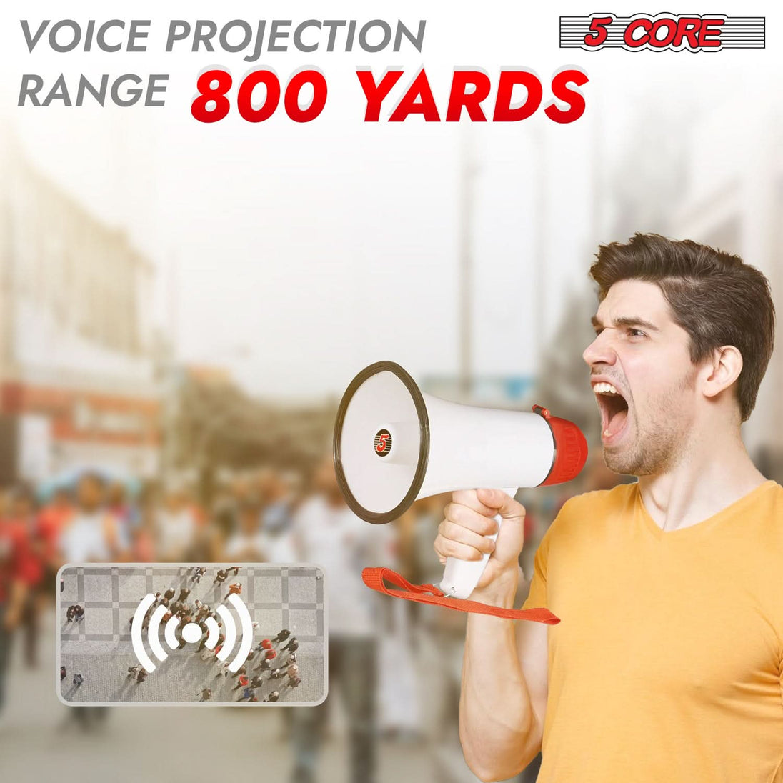 5Core mini 30W bullhorn speaker for kids with 800 feet range