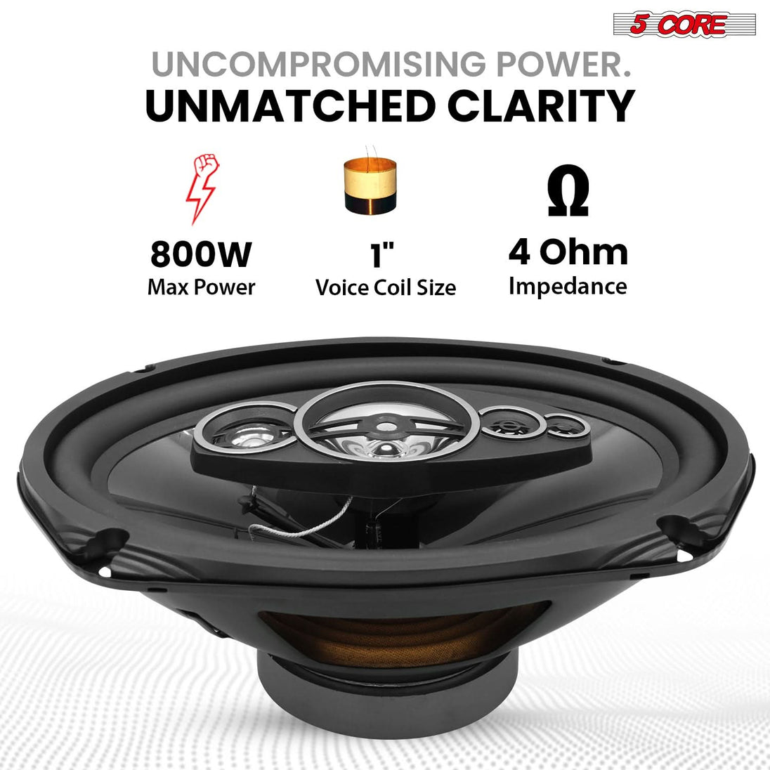 High-performance 5Core vehicle speaker with super tweeter for crisp audio