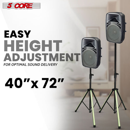 DJ speaker stand by 5Core with built-in RGB lighting and tripod base