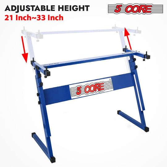 Height adjustable sturdy Z frame piano riser stand by 5Core
