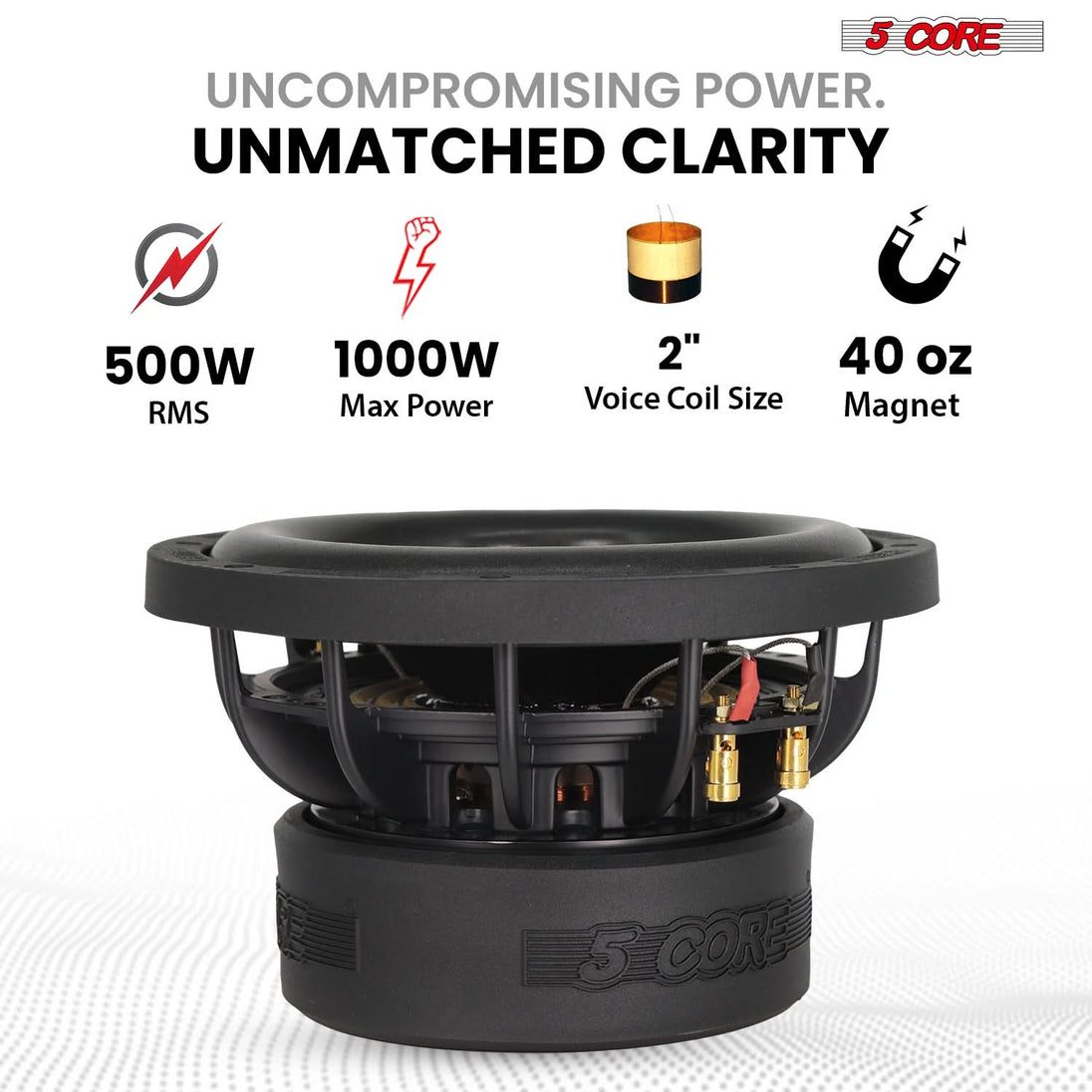 Compact 5Core subwoofer driver designed for deep bass in tight spaces