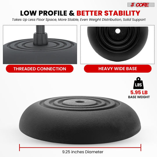 5Core floor microphone stand, height adjustable heavy duty pedestal for singing and performance