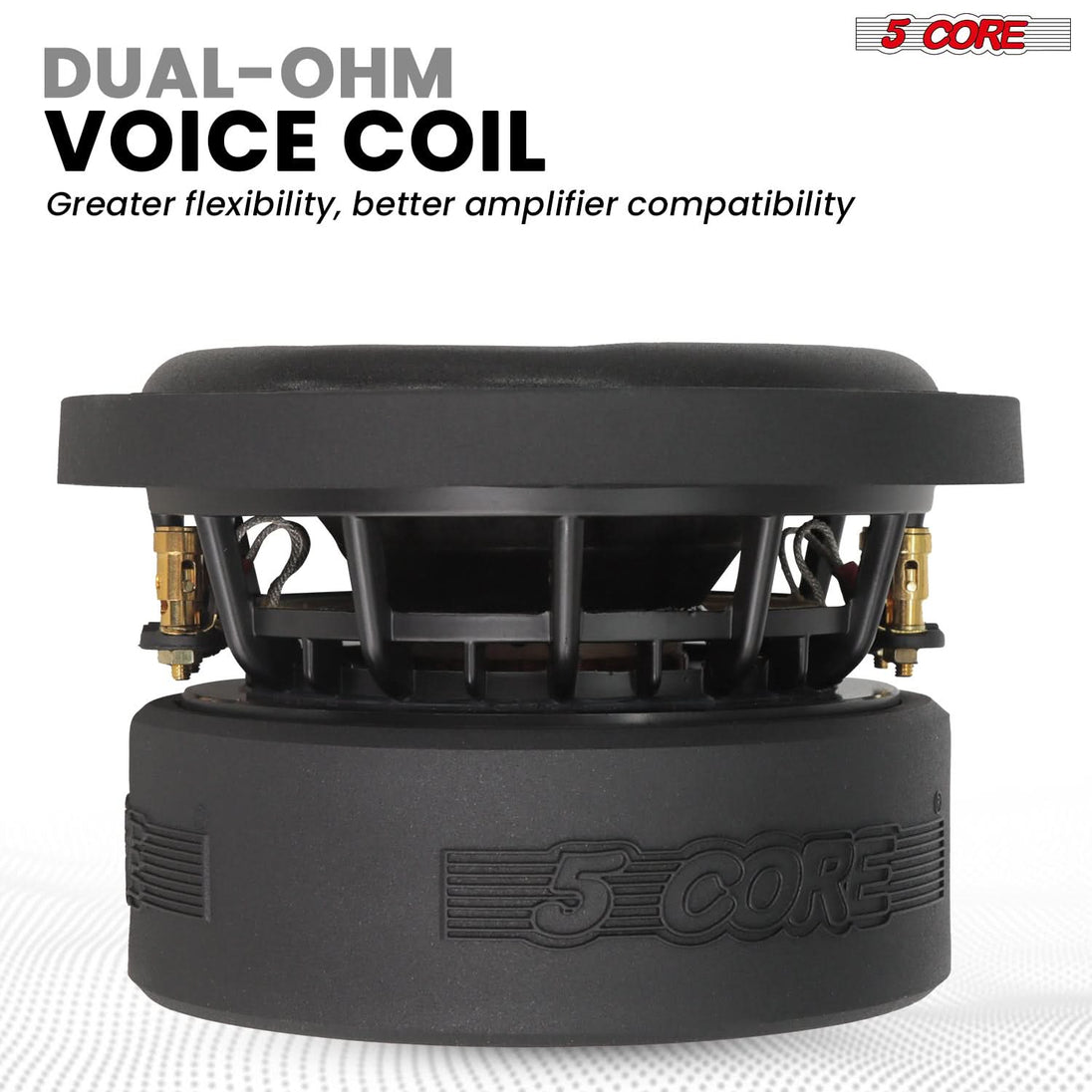High-performance 5Core 6.5” woofer with aluminum frame for durability