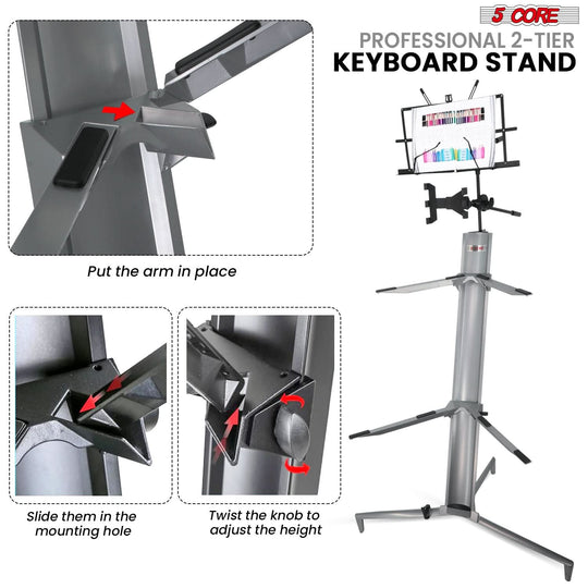 Sturdy 5Core keyboard stand ideal for home studios and live performance